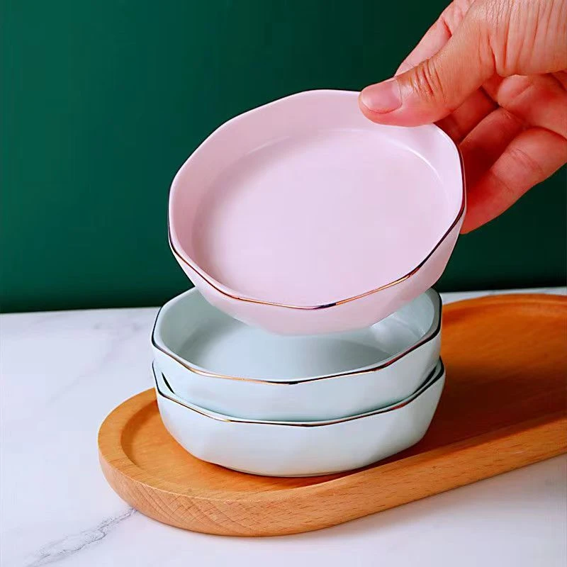 味碟   影青描金4英寸手工