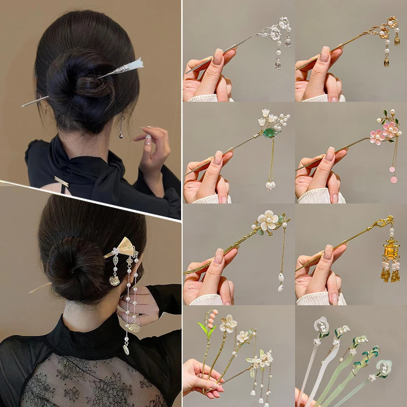 复古发簪新中式古风高级感盘发钗子气质汉服韩版簪子古风发簪
