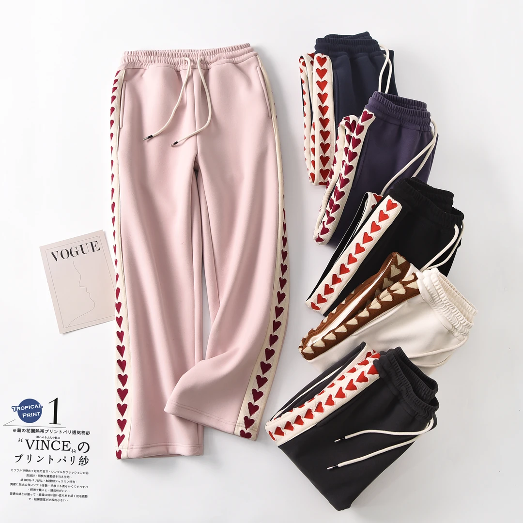 【兰姐专属】门店499！针织爱心侧边！设计师款羊毛桑蚕丝直筒裤Y5890