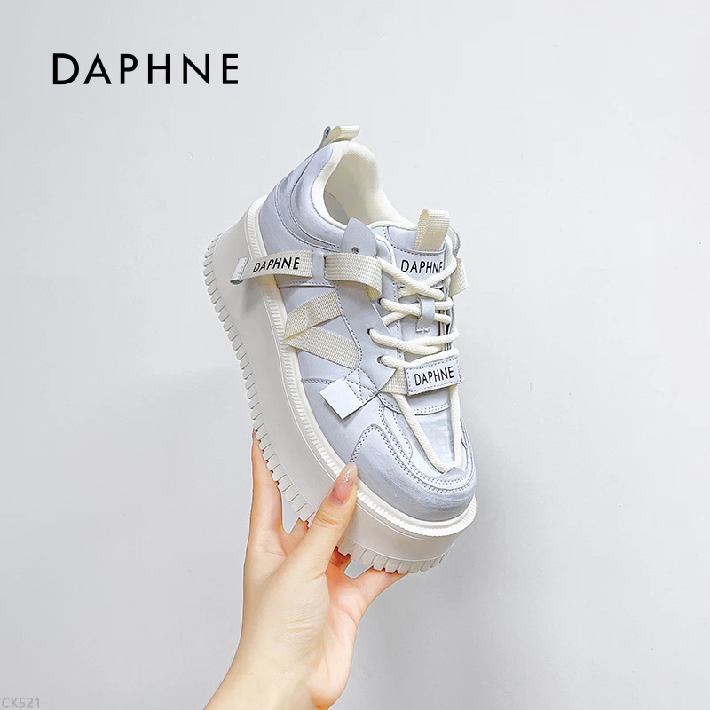 DAPHNE达芙妮真皮小白鞋女24新款新中式百搭ins时尚厚底鞋