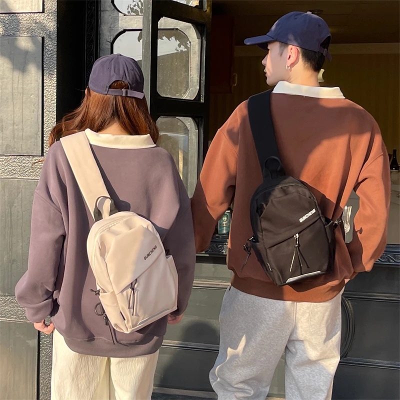 胸包女2025新款潮单肩包上课大学生斜挎包大容量男生日系背包5030