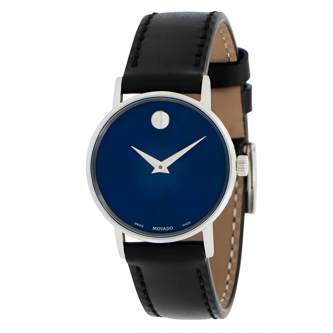 MOVADO/摩凡陀手表美国直邮0607318经典博物馆石英蓝表盘女表