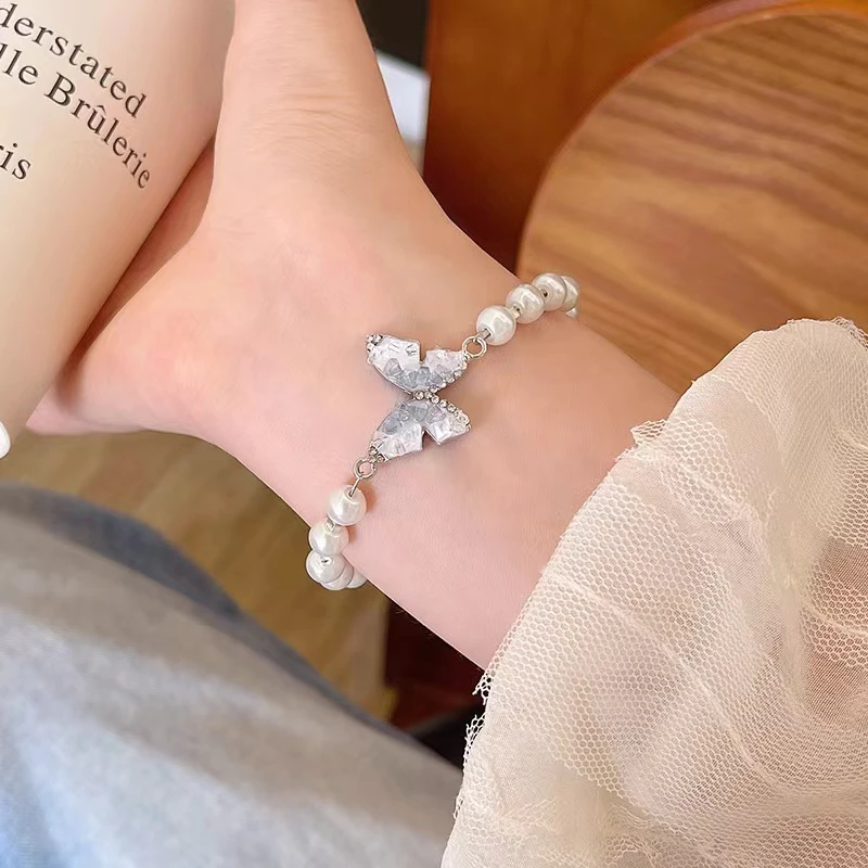 铜合金仿珍珠手链  C078 气质轻奢百搭小众简约时尚ins手链