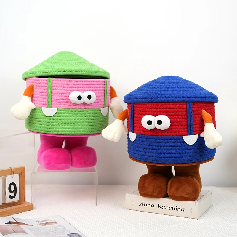 z卡通乐迪小迷妹大脚吖卡通收纳筐家用可爱创意储物毛绒