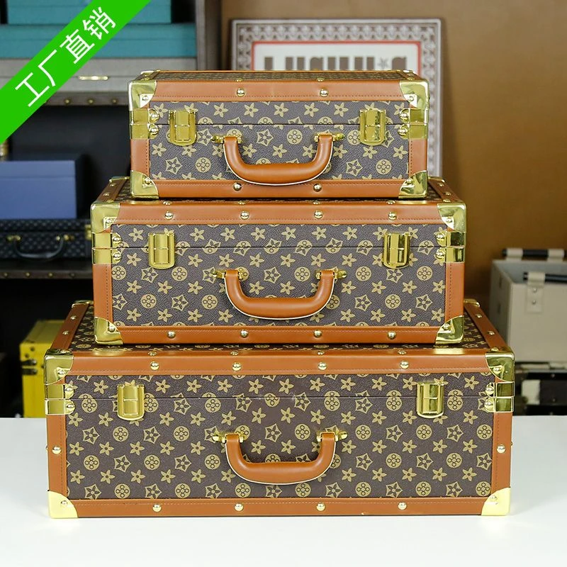 复古手提箱欧式五角花收纳箱样板房衣帽间摆件摄影道具家居储物箱