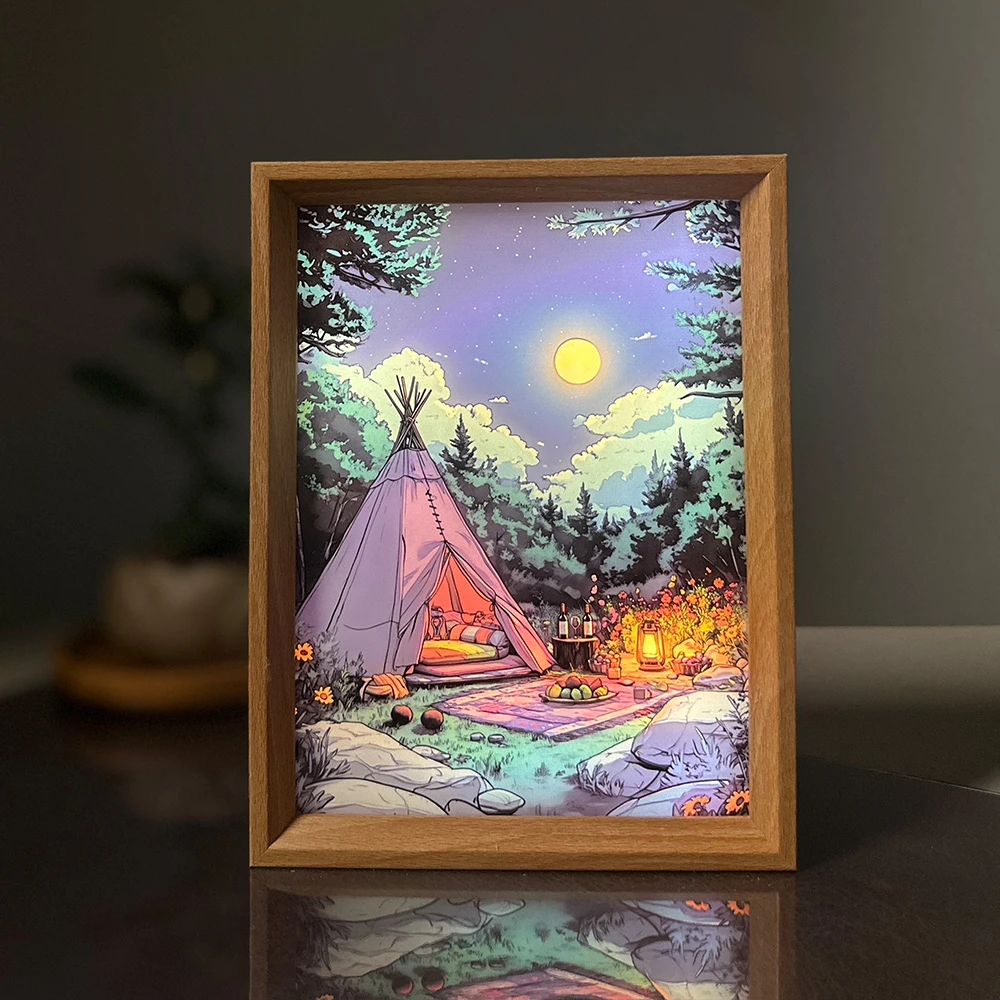 家居摆件灯光画客厅壁画茶桌搭配装饰画ins风书柜装饰画送礼挂画