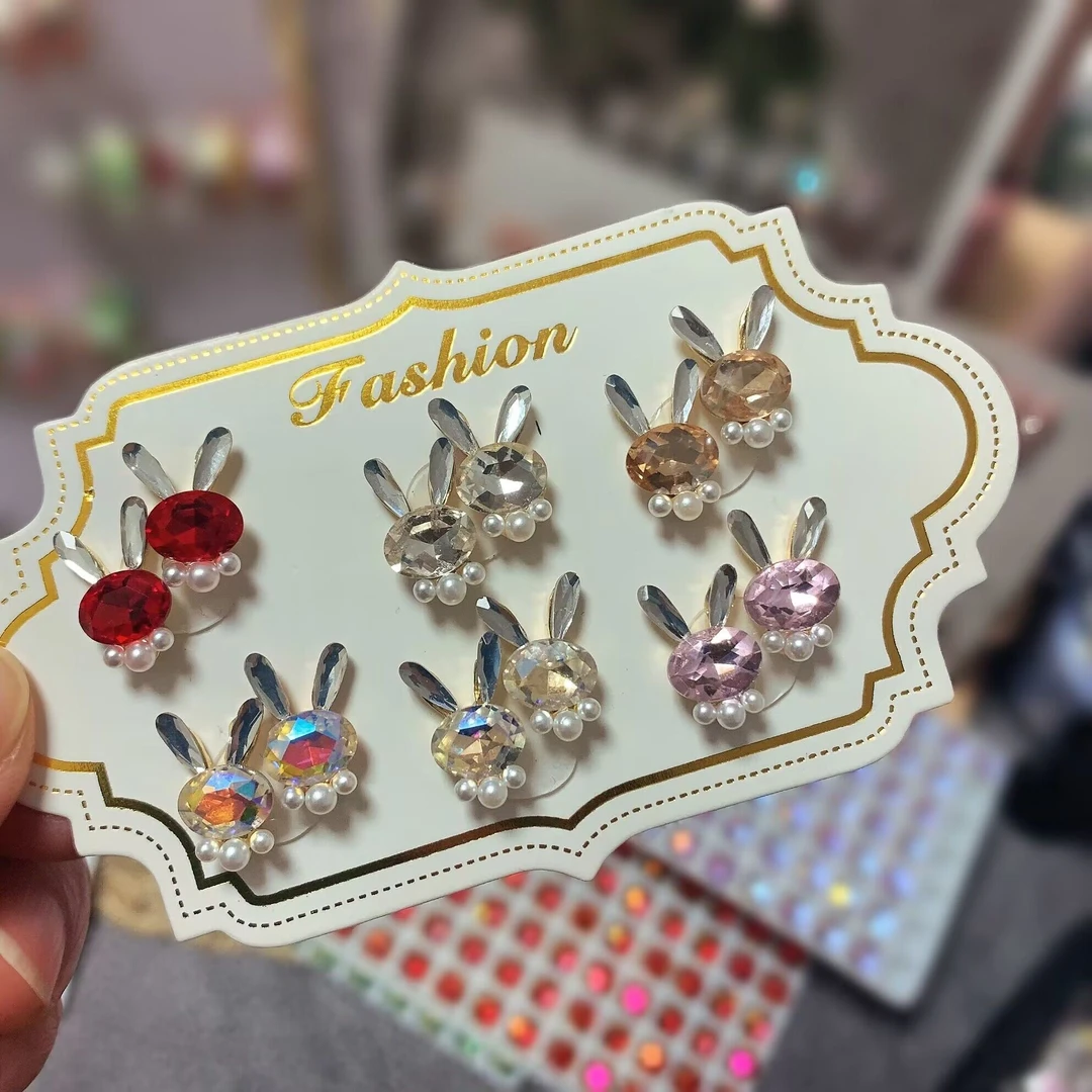 cy美甲饰品成品堆堆兔子美甲钻美甲饰品指甲配饰