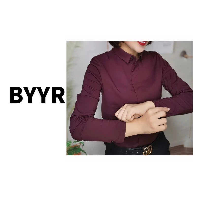 伴月伊人 纯色百搭长袖衬衣