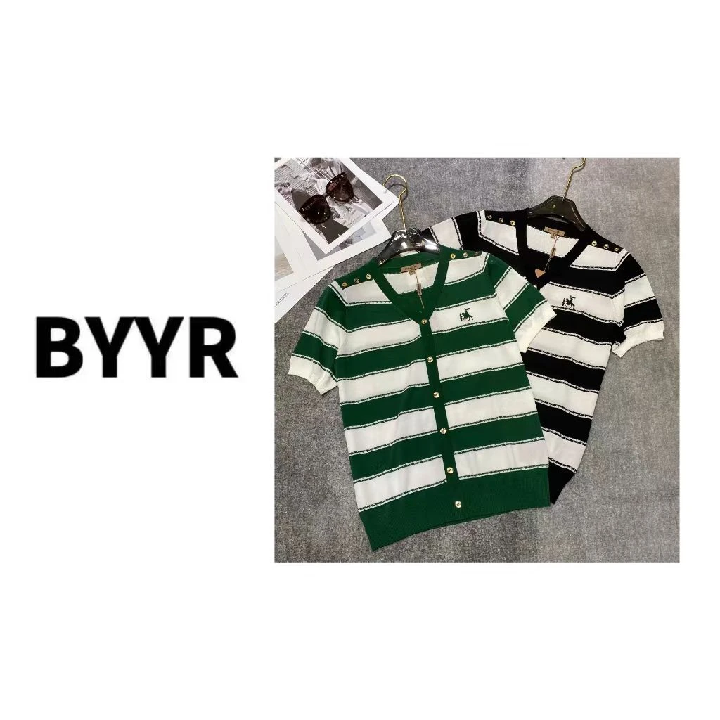 BYYR高定系列V领刺绣打底衫（深19261）