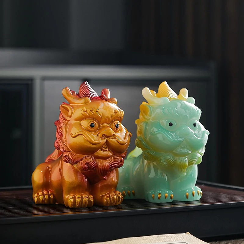 器闵变色霸王貔貅茶宠摆件瑞兽茶玩茶道可爱创意个性中式茶盘茶桌