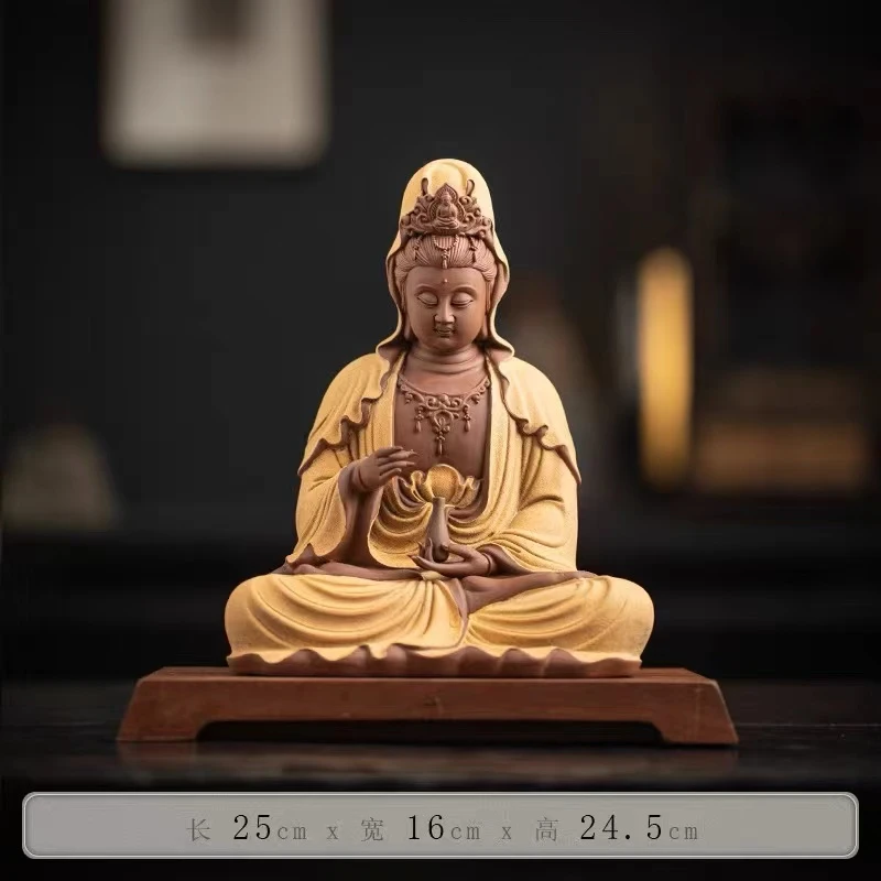 净瓶观音观音菩萨中式手工佛像摆件精品创意装饰品工艺品高级摆设