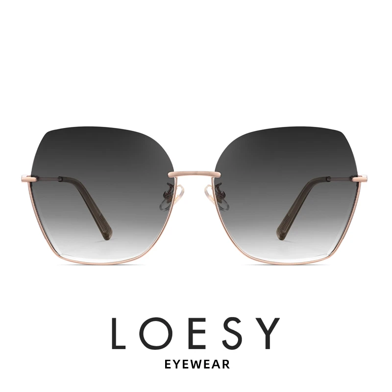 洛伊士时尚无框女士太阳镜气质前卫潮流优雅舒适墨镜防紫外线