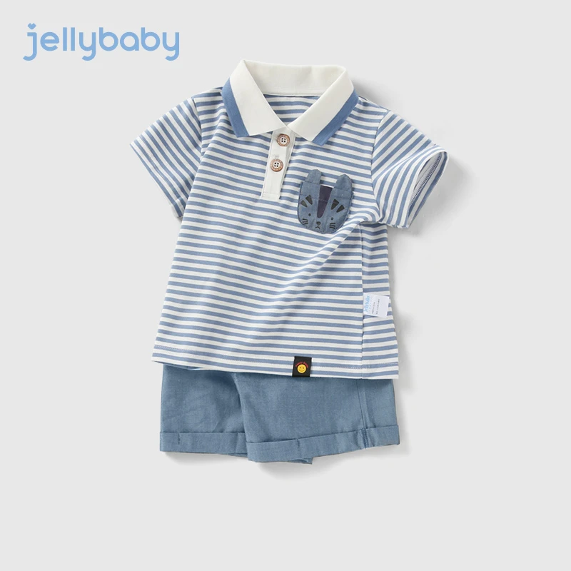 杰里贝比套装夏季男宝短袖衣服夏款男孩儿童童装男夏装 JT02079J