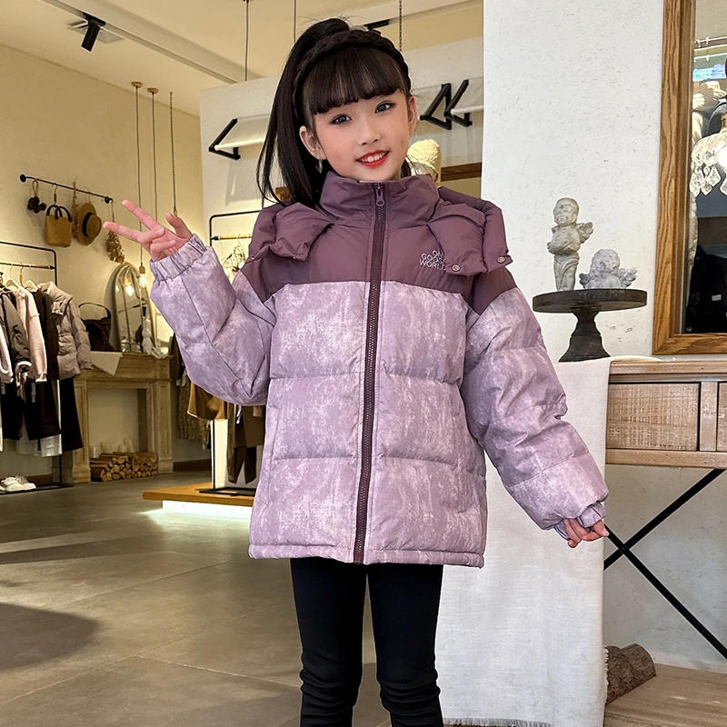 A女童冬季保暖厚冬装2025新年新款儿童中大童加厚棉服厚外套