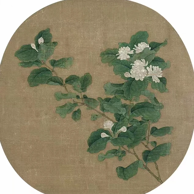 《茉莉花图》绢本石色~工笔国画宋画课