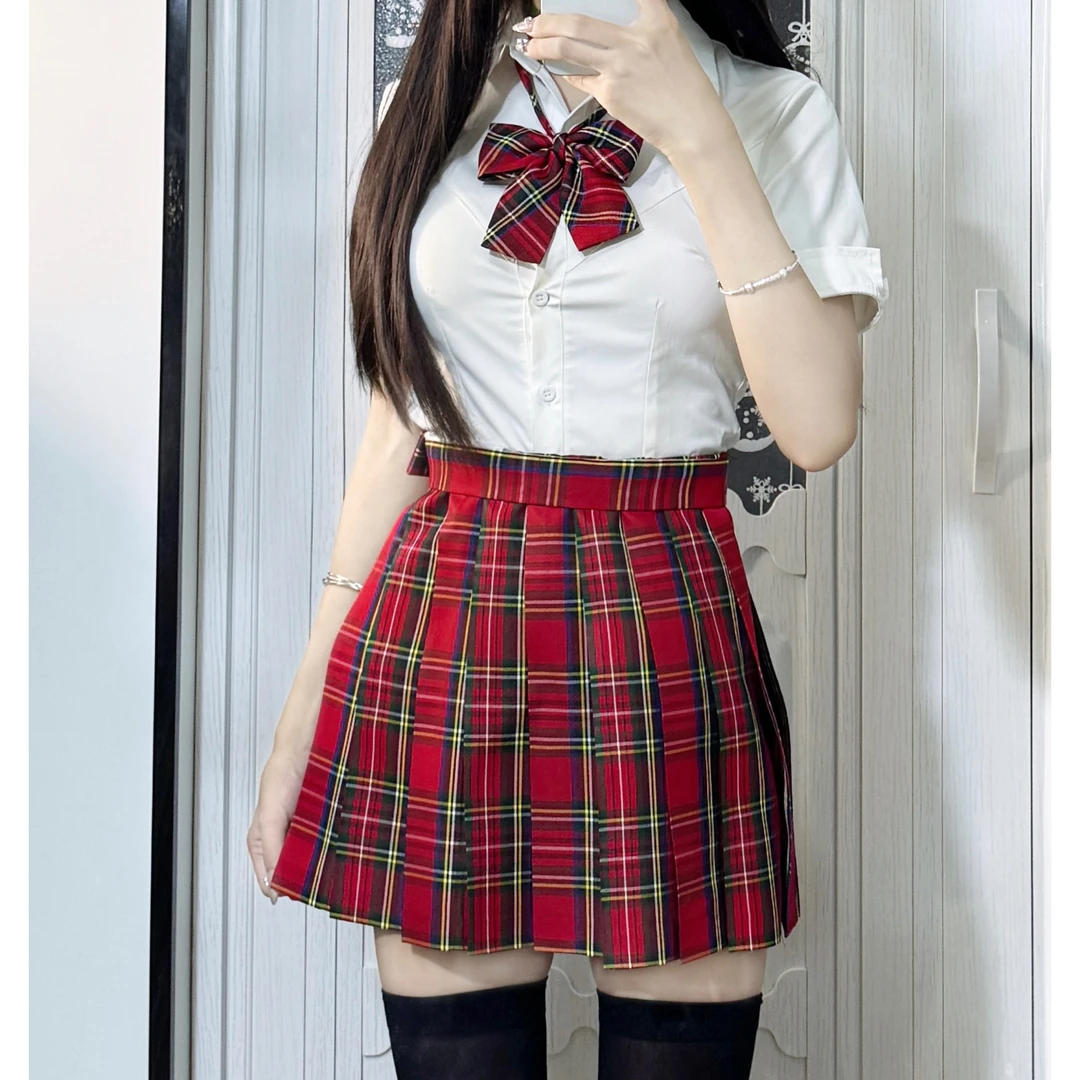 咪琦兔jk【小辣椒】显瘦半身格裙夏季秋季学院风显白百搭日系狗短jk