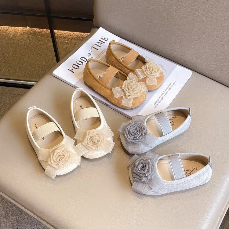 女童公主鞋2024秋季儿童软底防滑小皮鞋女宝时尚小香风芭蕾鞋2408