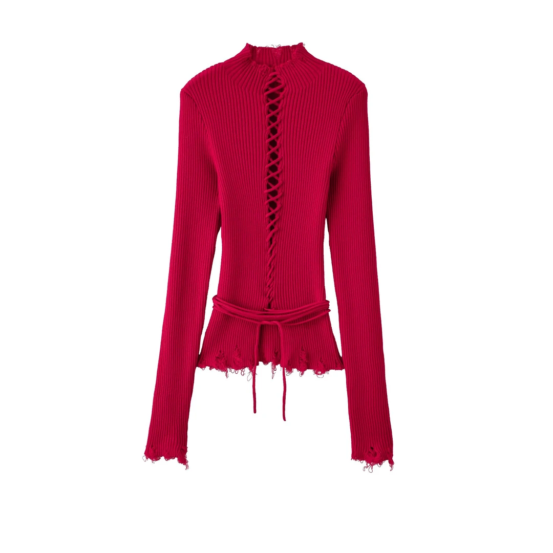 【24冬新Vol.2】1JINN STUDIO 绑带基础小高领打底