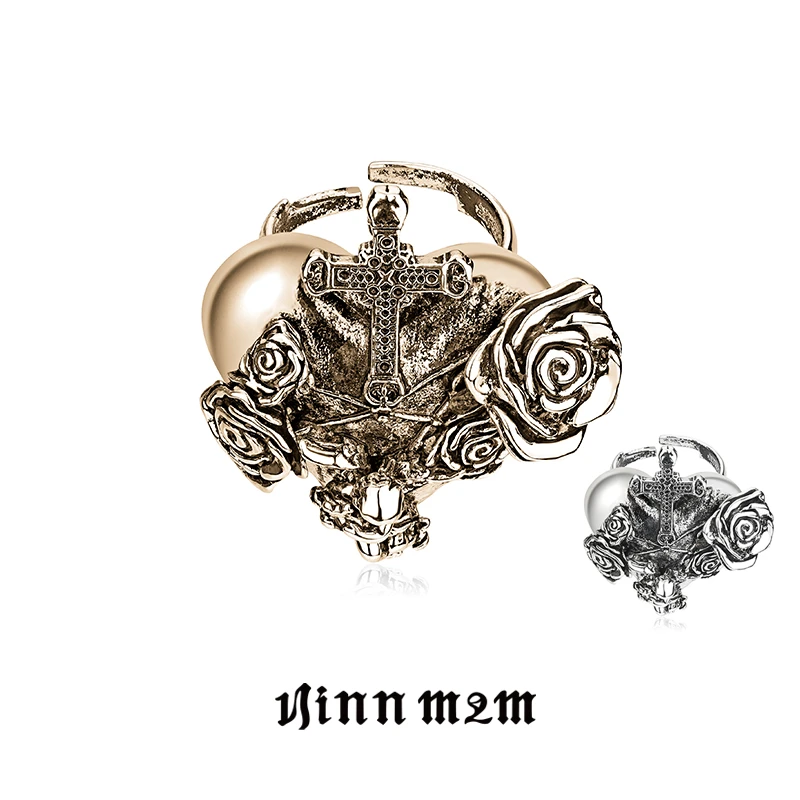 铜合金戒指 【佳佳】1JINN M2M 朋克天使爱心戒指