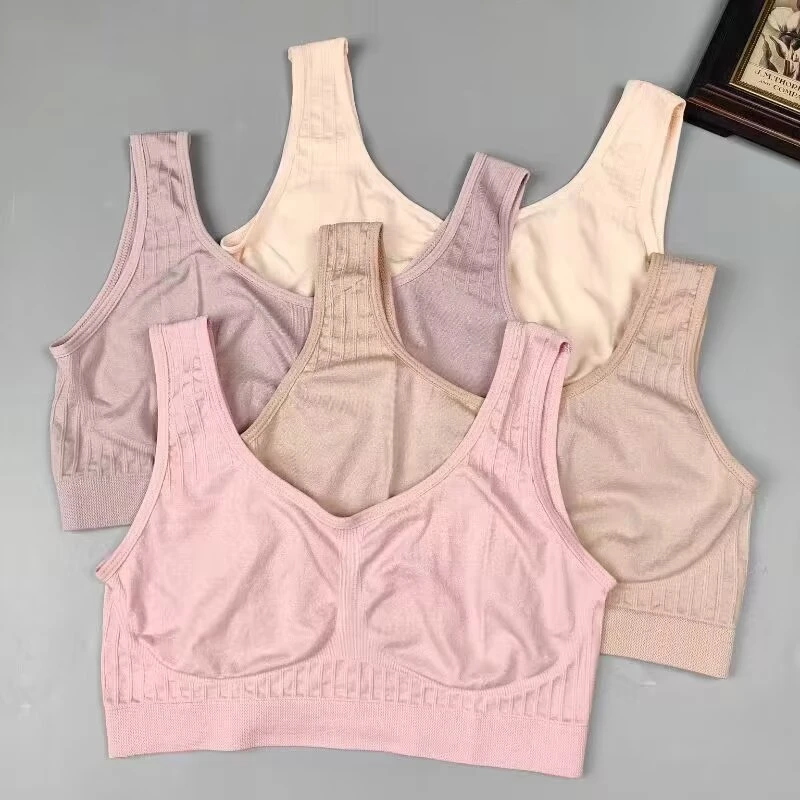 夏季大码女士美背内衣中老年薄款妈妈背心无钢圈透气老人背心女