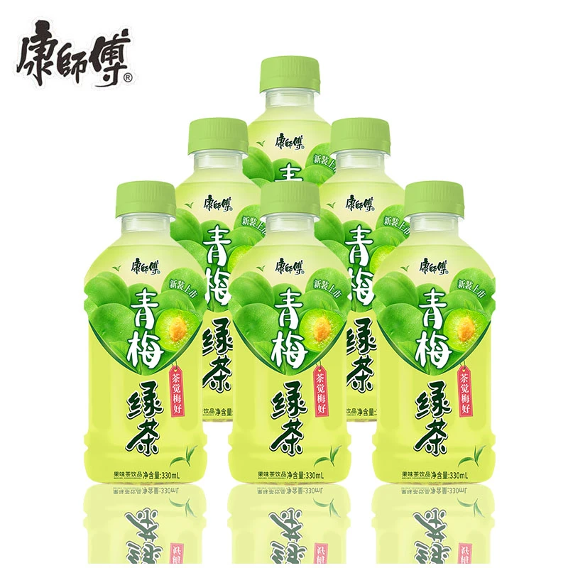 【主播推荐】康师傅青梅绿茶330ml*6瓶果味茶饮品便携小瓶清爽滋味