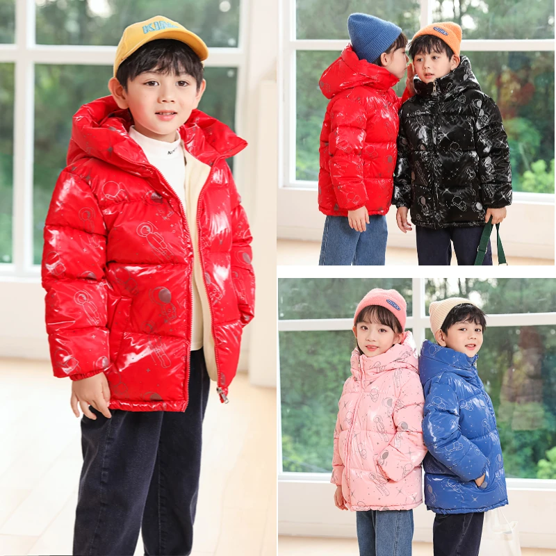 2022新款儿童棉服中小男童女童宝宝连帽棉衣童装加绒冬季加厚外套