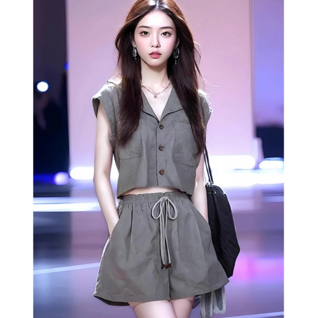 休闲短裤两件套装2025年新款夏装搭配一整套时尚夏季今年流行女装