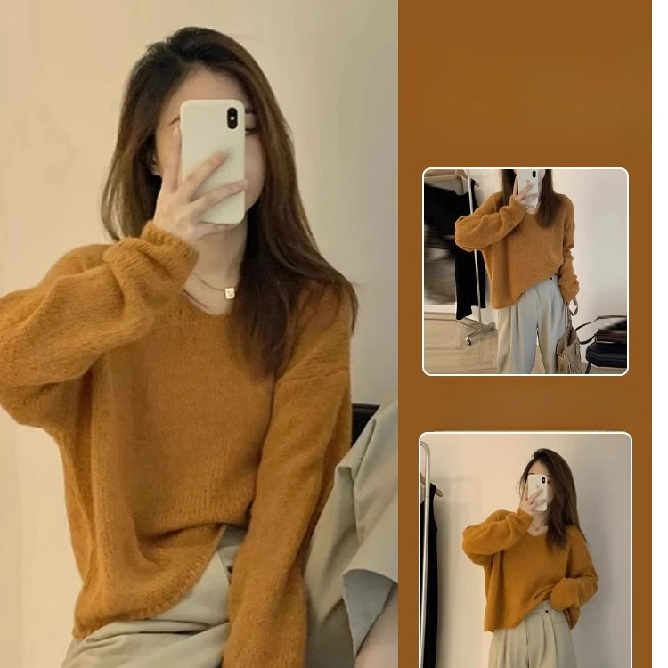 v领毛衣女秋冬季2025新款爆款慵懒风穿搭针织打底衫早秋chic上衣