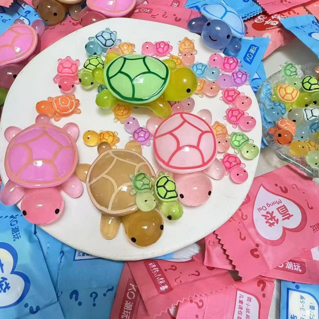 {回家拆}冠军同款巨无霸龟太爷夜光树脂乌龟对对碰摆件DIY自制