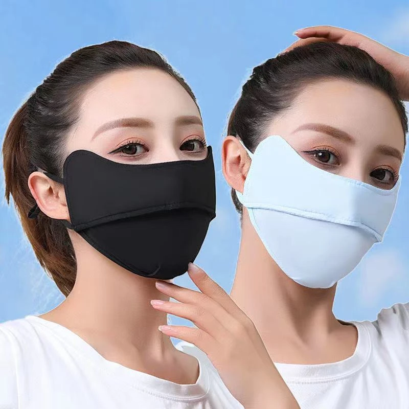 [买一送一]夏季冰丝防晒面罩透气口罩防紫外线透气款骑行遮阳薄款