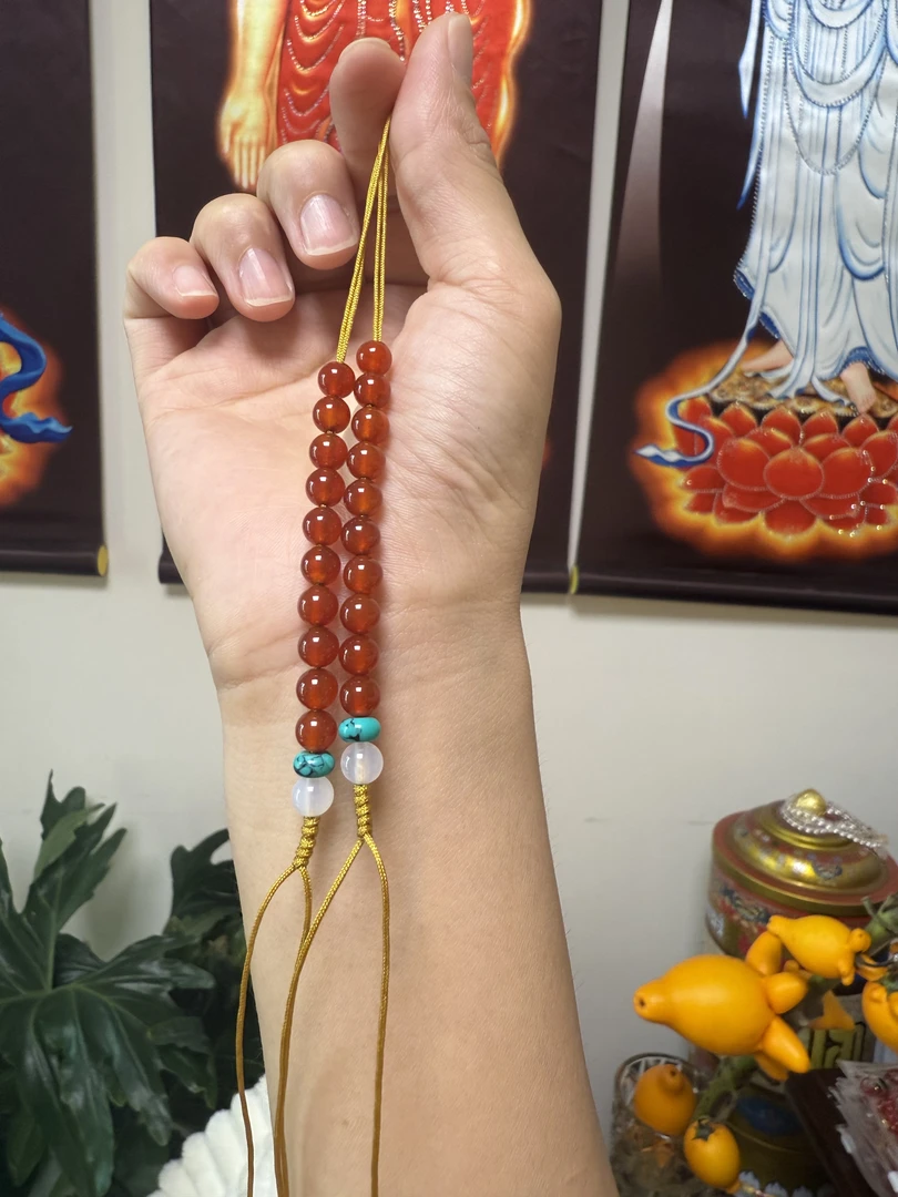 非金属铅玻璃吊坠 红脑计数器一对