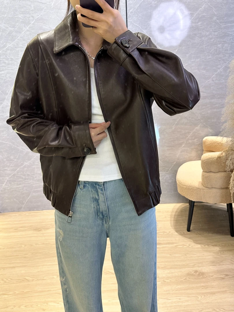 【芳雅唯思】24K春秋国产菇凉必须漂亮米兰小铁匠时尚海宁真皮夹克