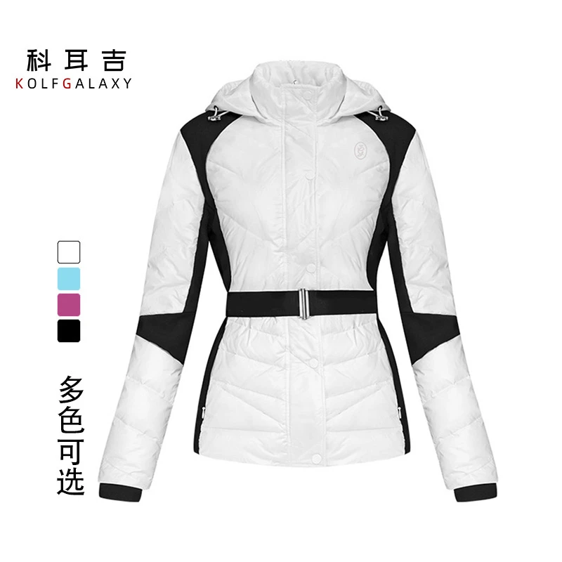 科耳吉高尔夫服装【暖意绒绒】女士秋冬收腰羽绒服修身显瘦连帽运动
