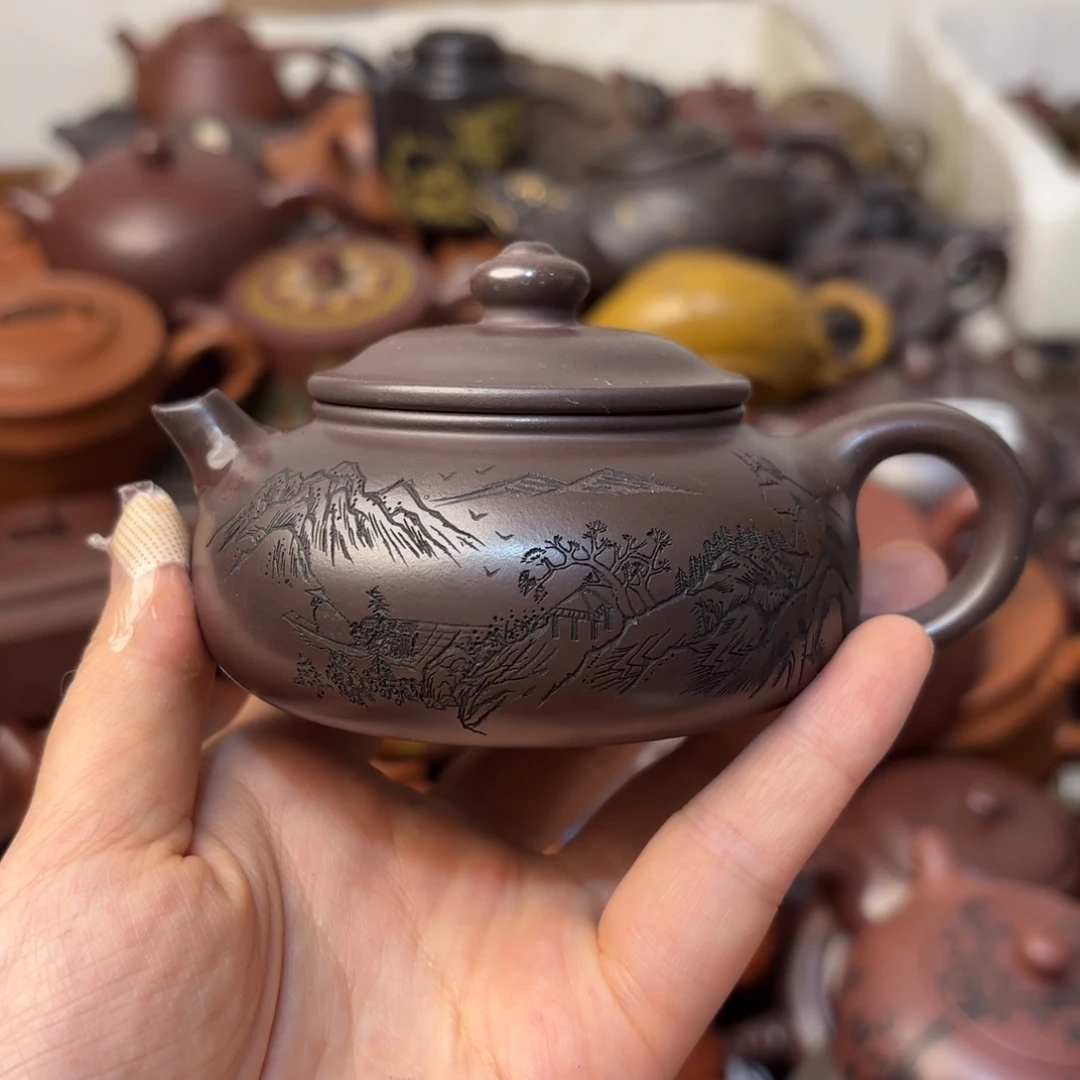 紫砂茶壶跳砂划痕微瑕疵