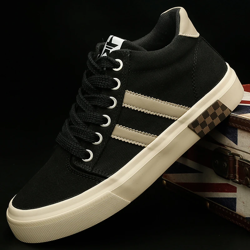 24872 男鞋新款春季韩版潮鞋高帮百搭男士帆布鞋时尚透气休闲板鞋