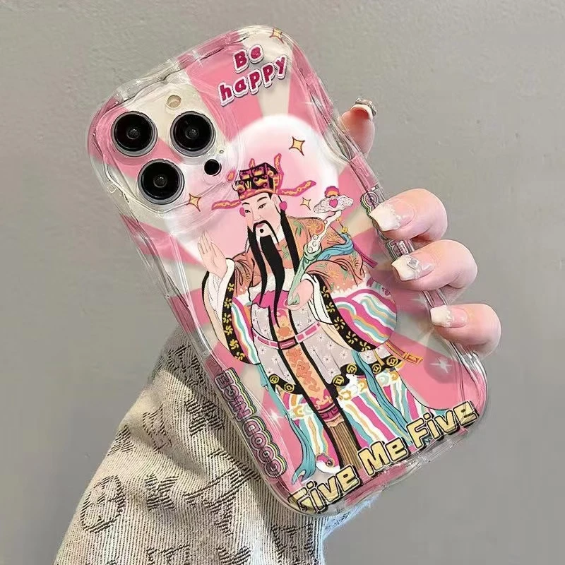 个性财神爷适用苹果16/15promax手机壳iPhone13创意16爆款14/12