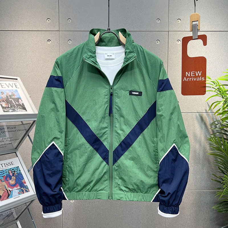 春季痞帅外套男潮流百搭立领夹克外套速干防晒服宽松休闲运动服潮