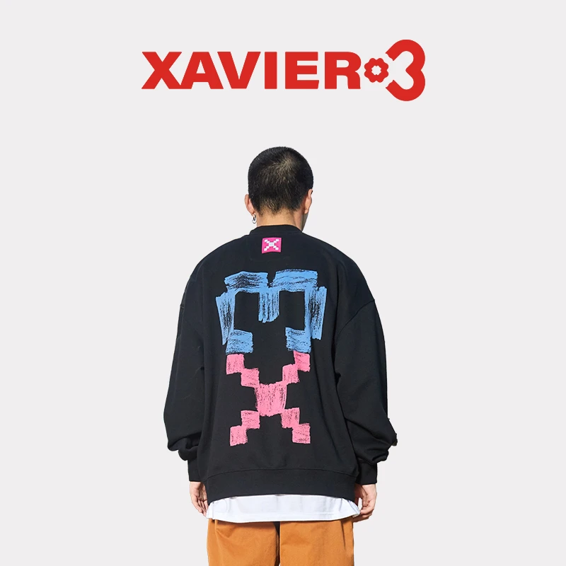 印花高领时尚百搭长袖圆领宽松春季男上衣马布里同款