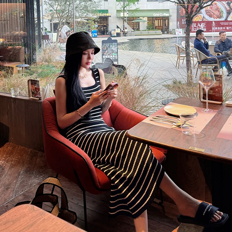 XIA²夏夏【出街公式】针织条纹连衣裙  SP/ULI4354