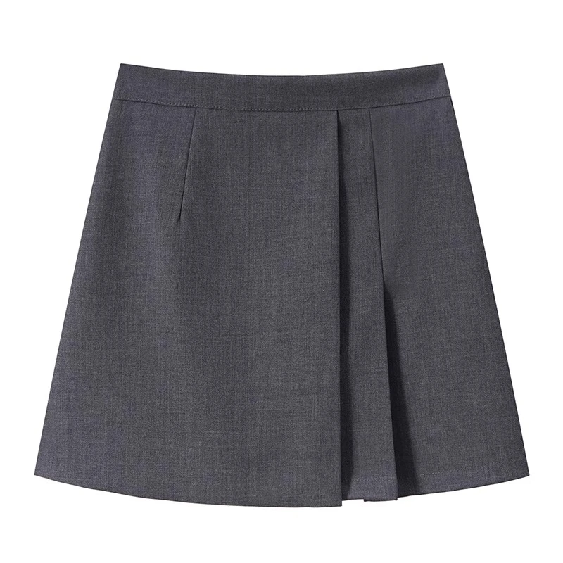 不规则短裙女2024春夏新款设计感高腰显瘦A字半身裙西装百褶裙子