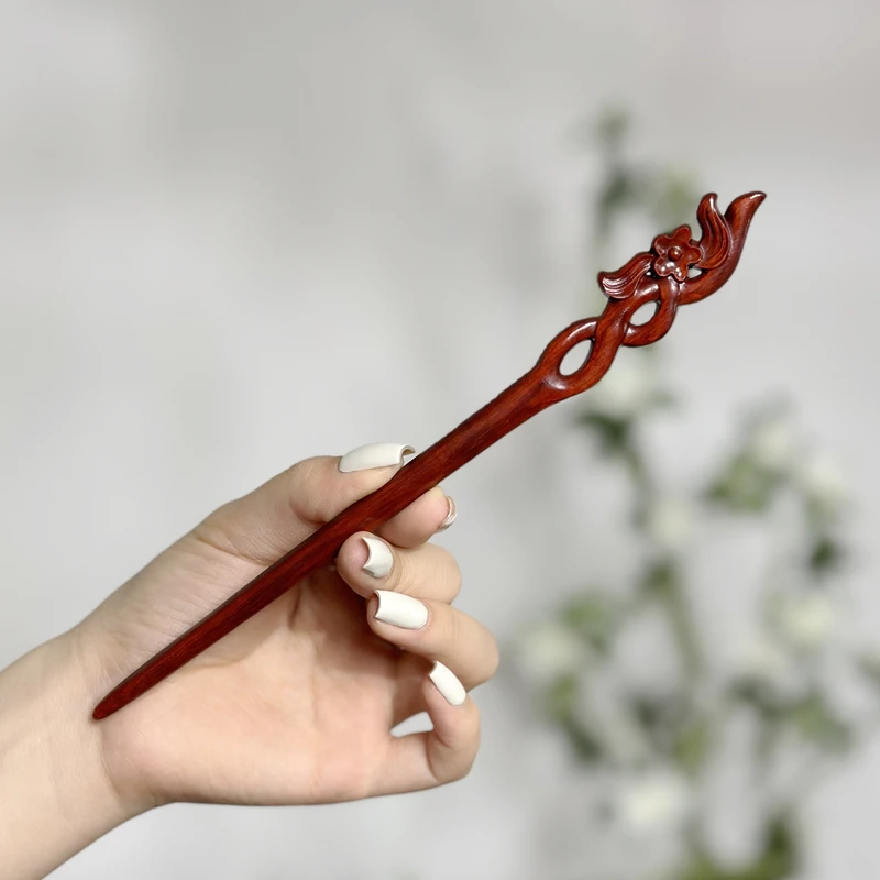 寻梅紫檀发簪新中式簪子复古头饰木发簪中国风发饰挽发头饰女日常