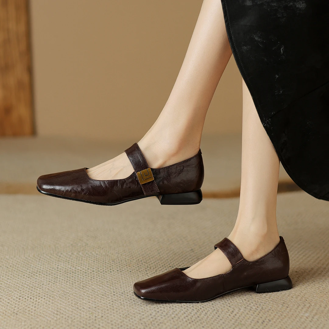 星期六2024新中式百搭粗跟女士单鞋高跟方头秋季通勤女鞋通勤鞋