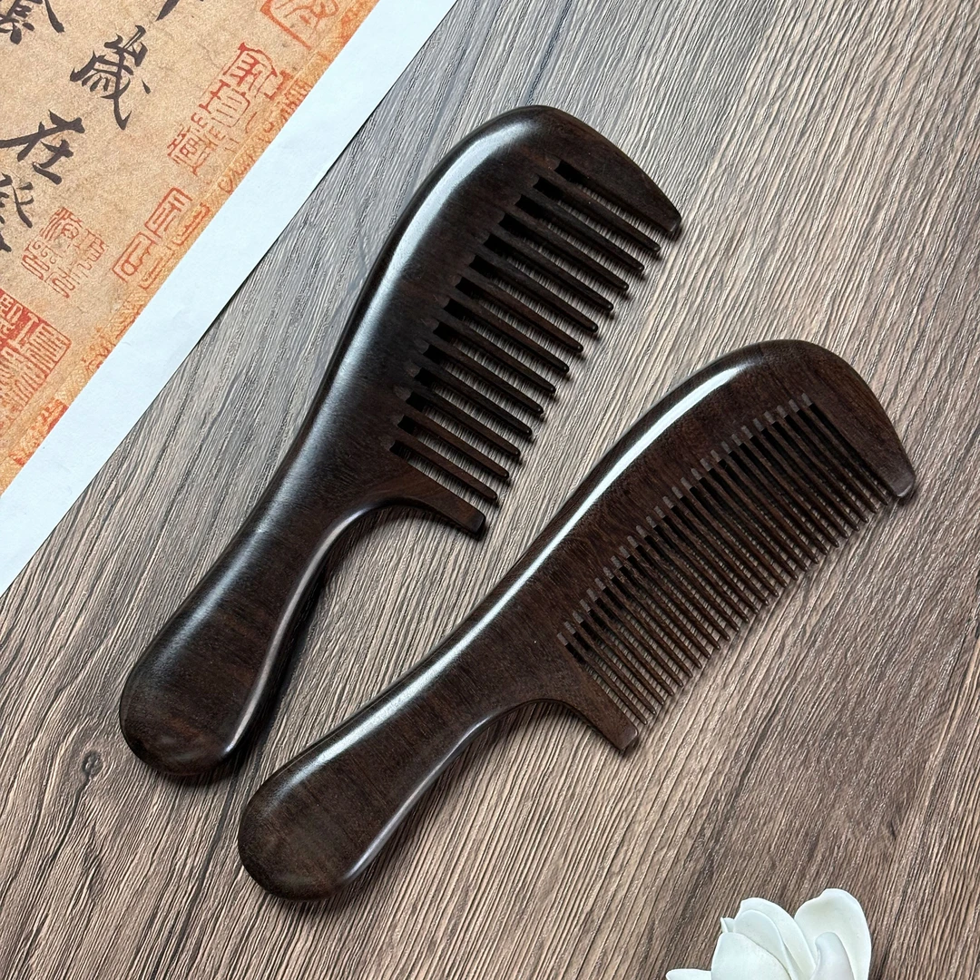 沉贵宝整木宽齿细齿木梳家用防静电送母亲生日七夕礼物送女友梳子