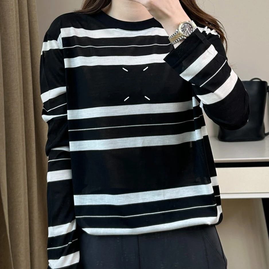 K-gold 2024夏季 ins潮流时尚休闲简约款宽松圆领百搭女士上衣