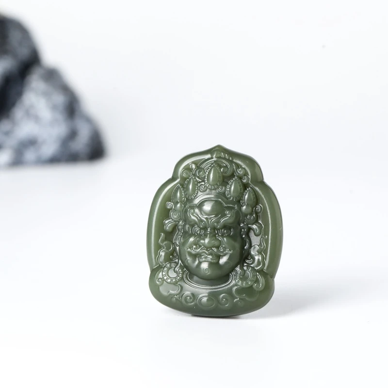 和田沙枣青极细料黄财神吊坠41*33*10mm25.3g 22240615-18