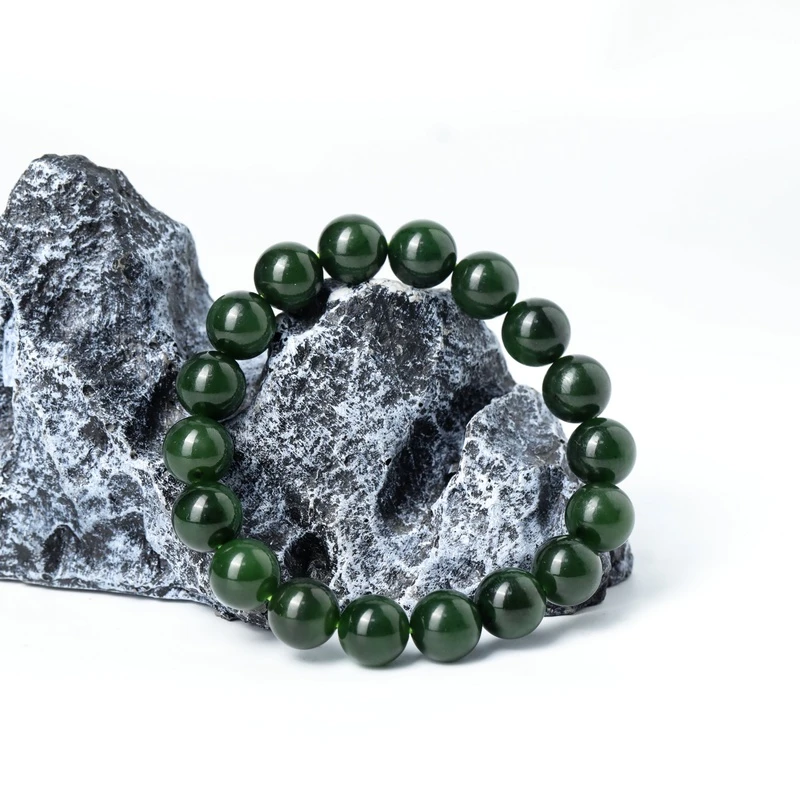 和田玉碧玉圆珠手串约12mm/约43g 29240313-10