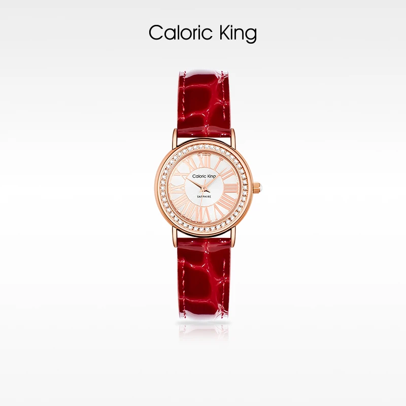 Caloric King韶光系列轻奢高级石英机芯气质防水皮带手表女款