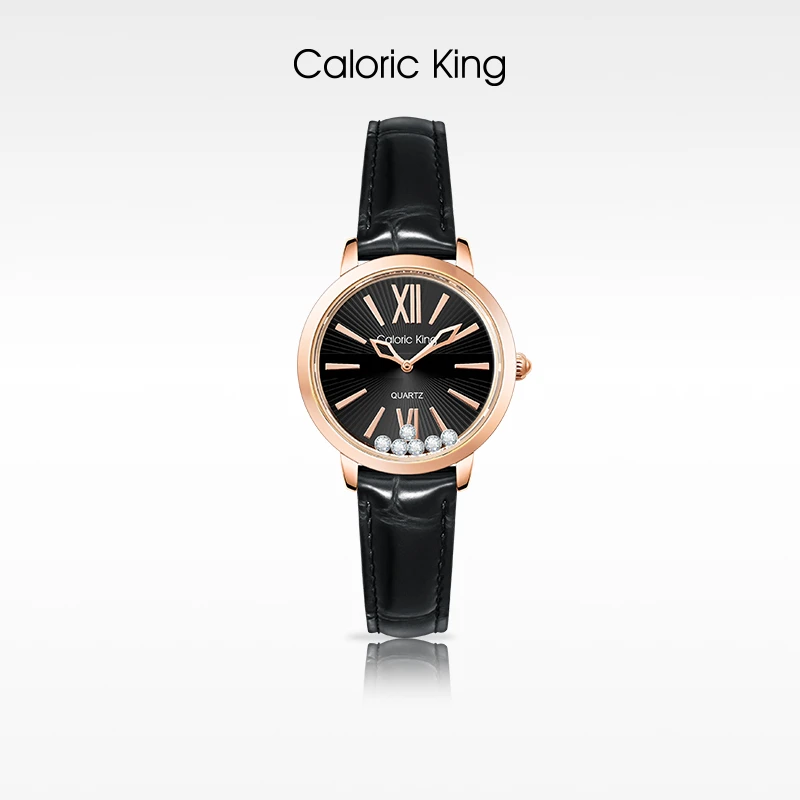 Caloric King【快乐星钻】进口机芯防水高级手表女款五金女孩