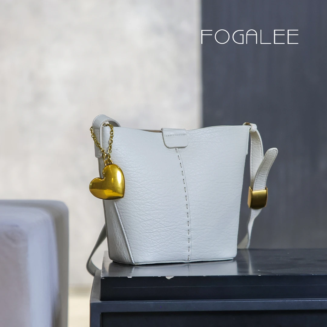 爱心休闲百搭子母包单肩斜挎水桶包