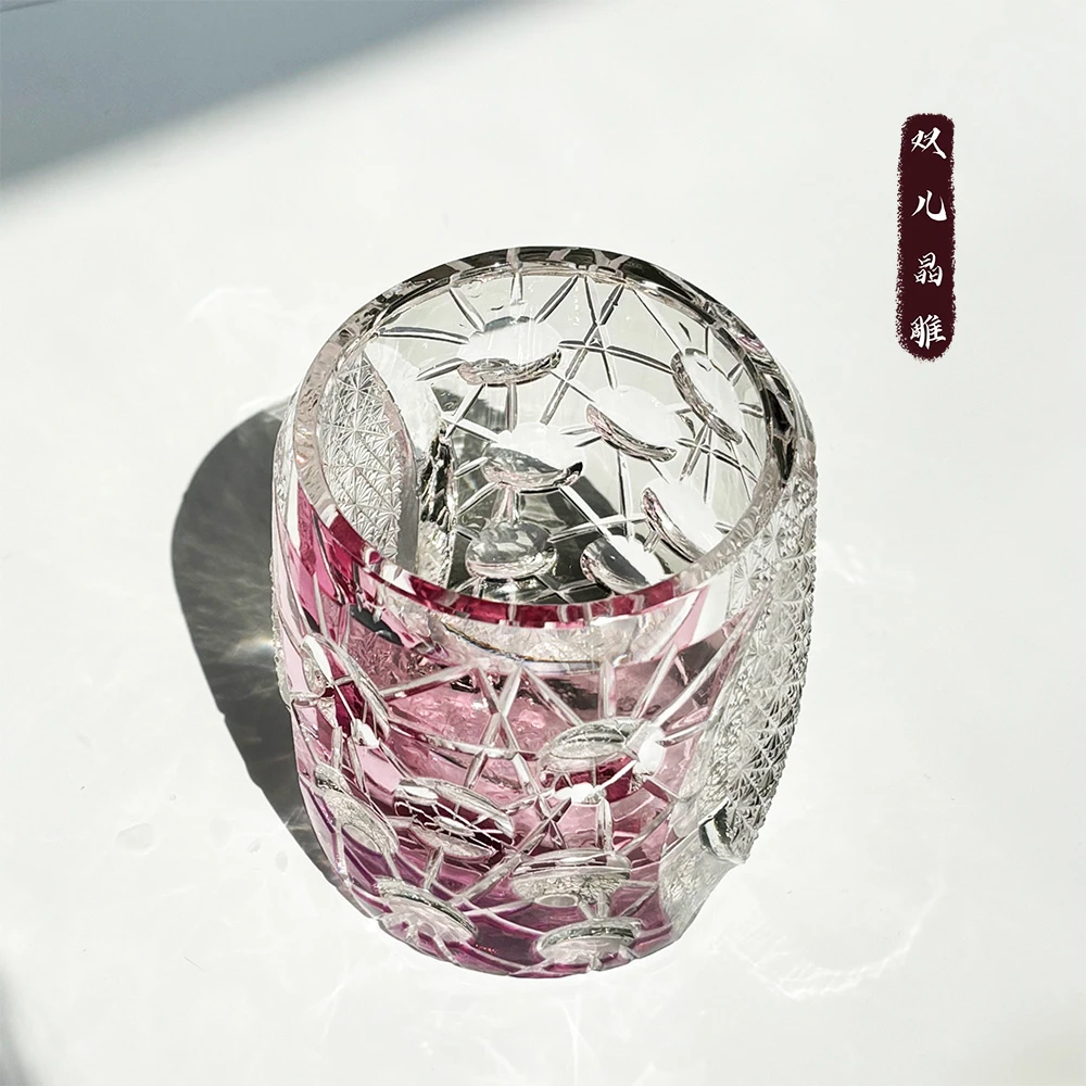 【限量】日式江户切子惑星系列火星水晶杯威士忌酒杯礼品杯节日